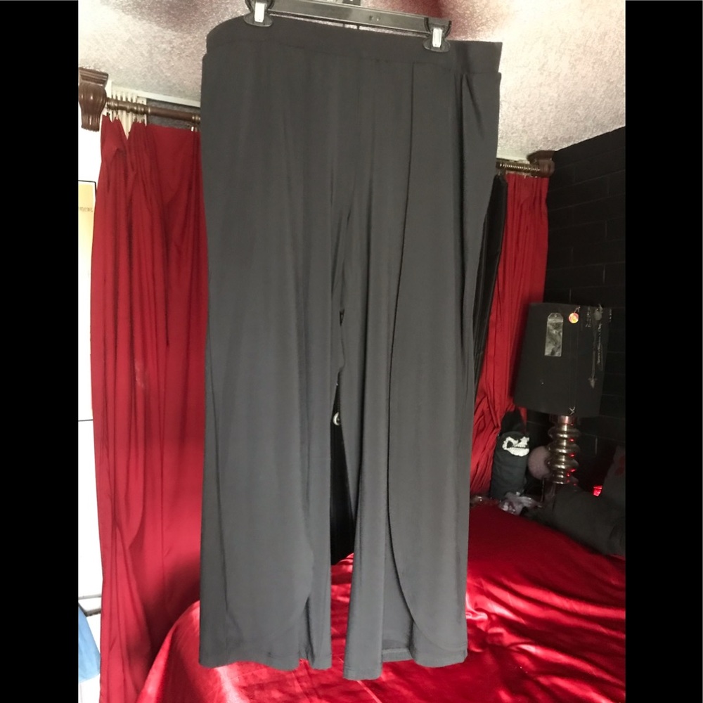 Euc Unique Pants W/Draping Overlay On Front - image 1